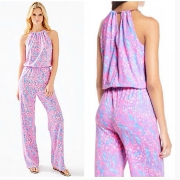 Lilly Pulitzer Pants - Lilly Pulitzer Bowen jumpsuit in the Pink Sorbet High Altitude print.